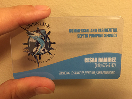 Shoreline Plumbing Clear Business Card